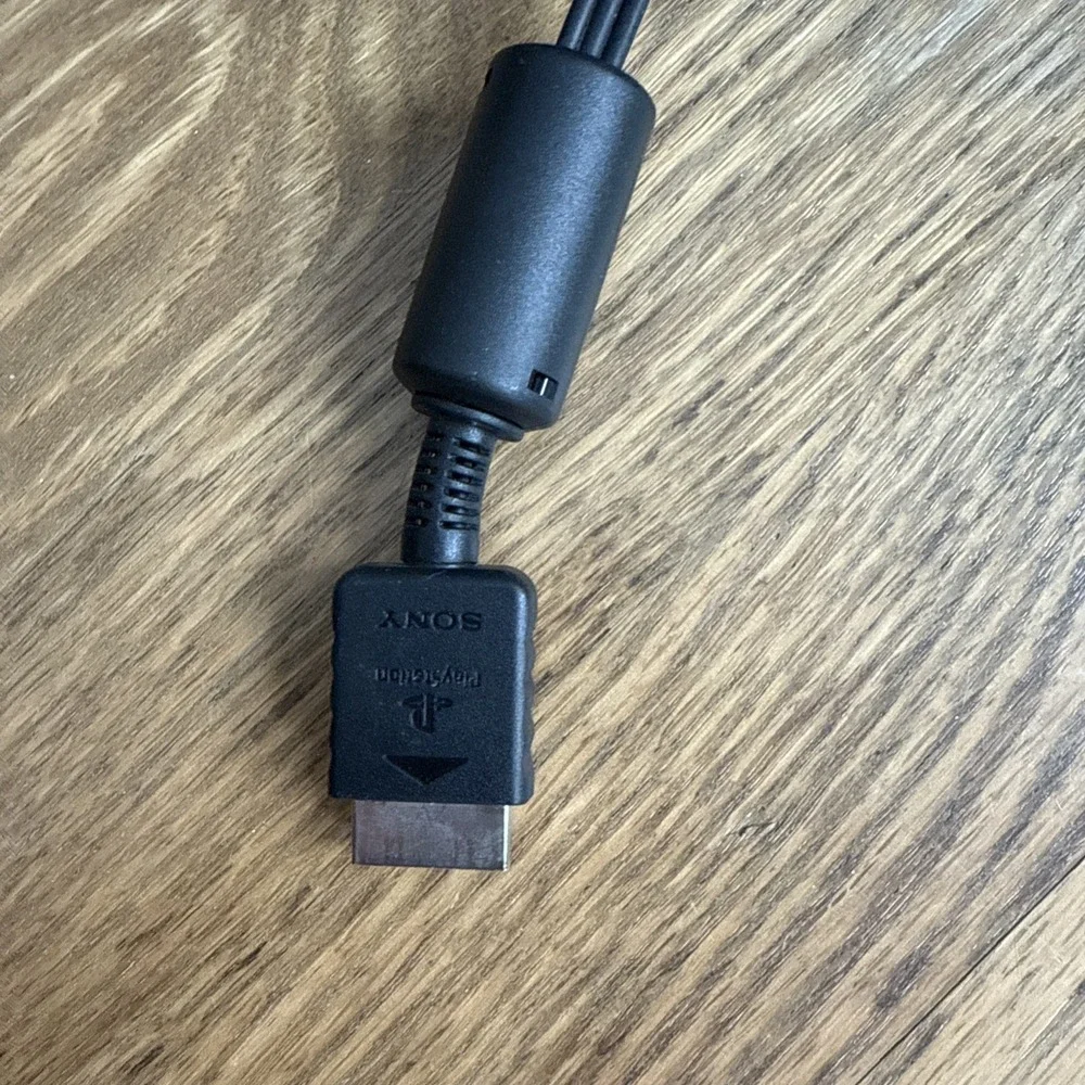 Sony PlayStation AV Composite Cable PS1 PS2 PS3 Black‎ Excellent OEM RCA Cord
